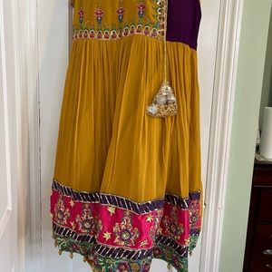 Indian, 
Pakistani fancy party peplum sharara dress in multicolor size L.